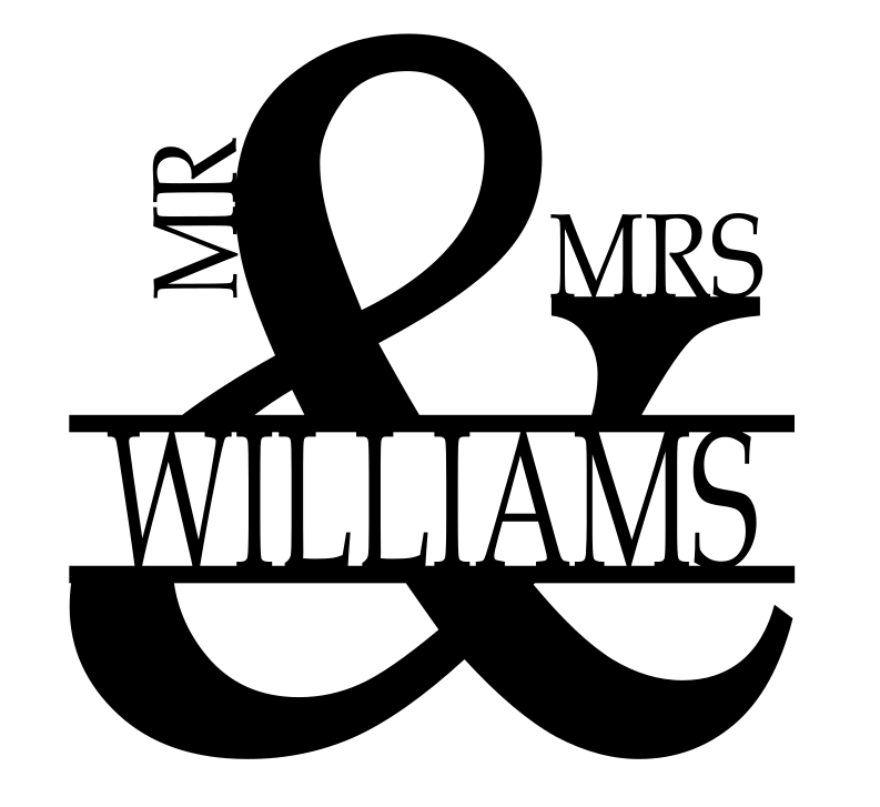 Personalized Mr and Mrs Circle Monogram Metal Sign